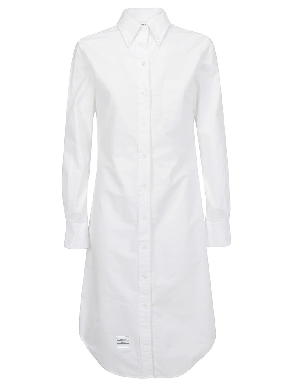 Thom Browne Crisp White Button-Front Midi Shirt Dress
